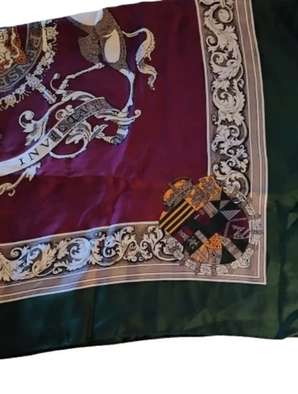 Vintage Ginnie Johansen 100% Silk Scarf 36” Heraldic Coat of Arms Japan